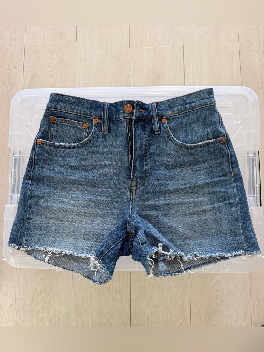 Madewell Blue Distressed Denim Cutoff Shorts